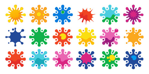  [Colorful Abstract Shapes in a Grid] [Playful and Vibrant] [Representing Geometric Patterns and Creativity] [Transparent Background with Copy Space]