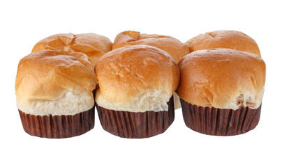 Bread in paper cups isolated on a transparent background