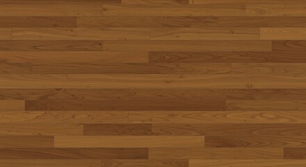 Closeup of a seamless wooden floor with medium brown planks featuring natural grain patterns and horizontal alignment