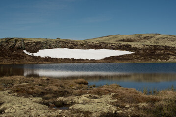Blue Lake and Snowy Peaks of Norway