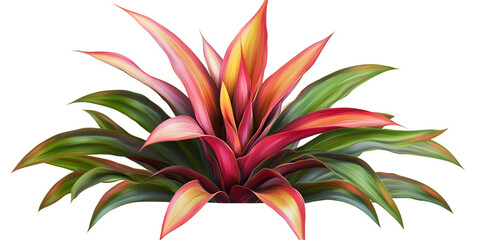 Bromeliad Plant with Rosette Leaves on Transparent Background