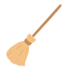 Witch Broom – Cute Cartoon Magic Broomstick Illustration
