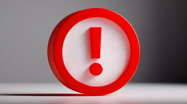 Striking caution emblem with outlined red circle and prominent exclamation sign, crafted in sleek white for standout safety and informational signage