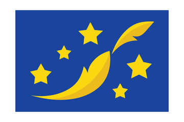 golden stars blue background sparkling effect