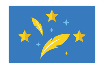 golden stars blue background bright shining