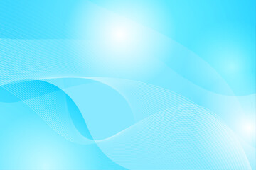 水色のグラデーション背景と滑らかな曲線デザイン	
