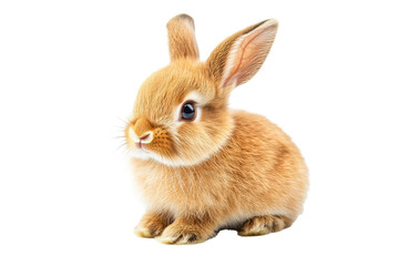Obraz premium Adorable baby bunny soft fur orange hue cute pet isolated on a transparent background