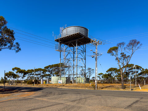 elevated water tank and pumping infrastructure for rural water supply