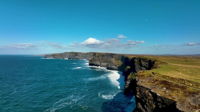 Aerial View of Cliffs of Moher, Count Clare, Ireland