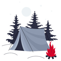 camping in forest