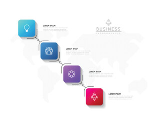 Vector business Presentation Connecting Steps Infographic Template