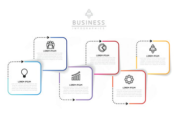 Vector business Presentation Connecting Steps Infographic Template