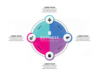 Vector business Presentation Connecting Steps Infographic Template