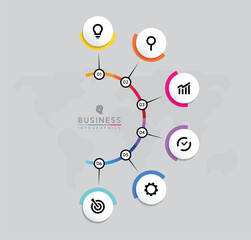 Vector business Presentation Connecting Steps Infographic Template
