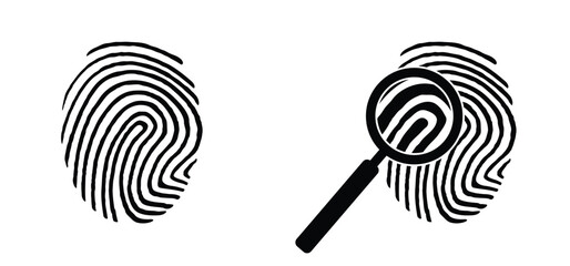 Line finger print icon. Finger print id authentication. ID private information code. Finger prints scanning concept. scan or scanner for lock secure security logo. Digital fingerprint, identification.