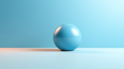 White spherical orb with glossy reflection on a blue background, a transparent crystal ball design