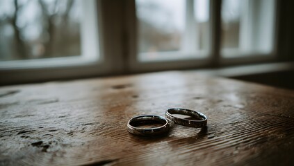 Two simple bands reflecting love's gentle light