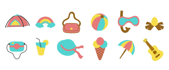 Summer vacation clipart vector design illustration