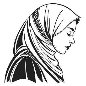 half body woman paranja veil traditional design