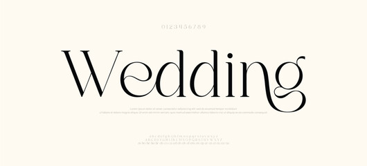 Elegant alphabet wedding logo font. Typography decoration logotype fonts, beauty shop, brand, logos. vector illustration