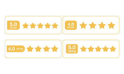 Online Customer Review Star Ratings and Feedback Icons, vector illustration