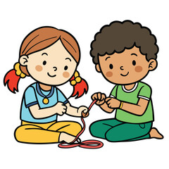 boy and girl playing