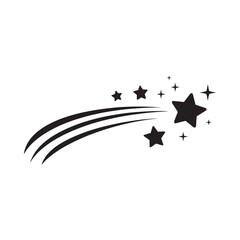  Flying Star Icon Logo with Trailing Stars, vector illustration
