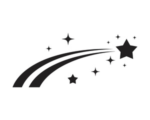  Flying Star Icon Logo with Trailing Stars, vector illustration