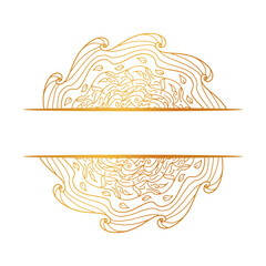 Symmetrical Decorative Border with Blank Text Panel, Intricate Mandala Design.