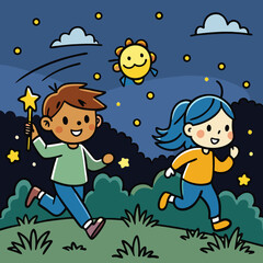 Fototapeta premium children in the woods