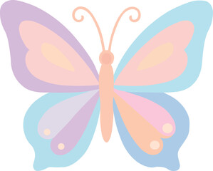 Pastel Colored Butterfly Illustration 