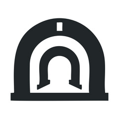 Fototapeta premium Simple black and white tunnel icon with arched entrance