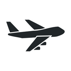 Silhouette of a commercial airplane in flight