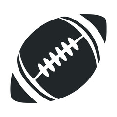 Monochrome american football icon depicting classic ball design