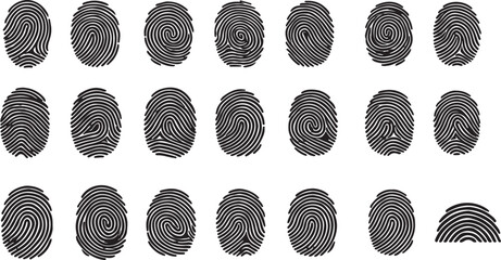 Fingerprint Pattern Icon Set – 20 Unique Designs