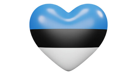 Estonian Heart: A vibrant depiction of love and patriotism, showcasing the Estonian flag rendered in the shape of a heart, symbolizing unity and national pride.