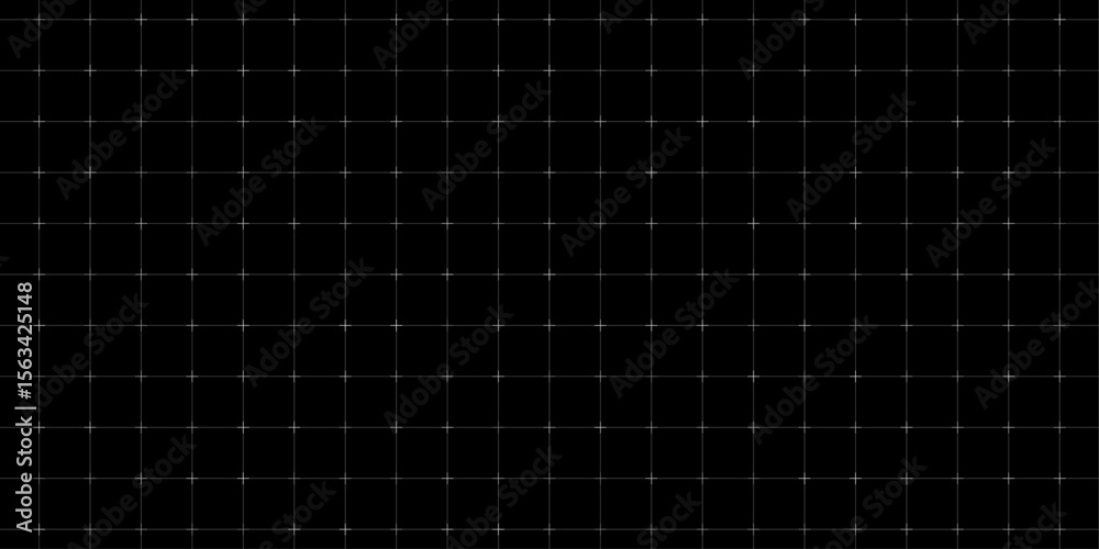 Poster tech pattern with square grid, cross points on black background. futuristic user interface layout fo