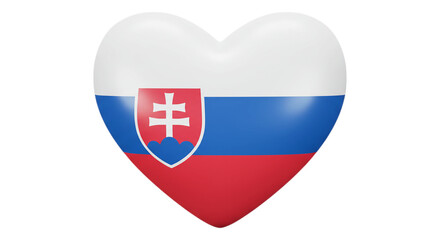 Slovakian Heart of the Nation: A heart-shaped emblem proudly displays the colors and crest of Slovakia, representing love and national pride. This symbol of the country's identity stands out.