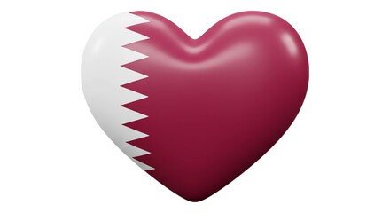Qatar Love: Flag of Qatar painted on heart, symbolizing love for nation