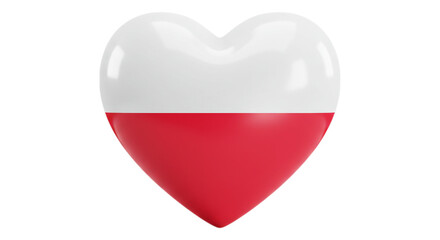 Polish Love Symbol: A heartwarming emblem representing the country's spirit, with a vibrant heart design showcasing the national colors and love for Poland.