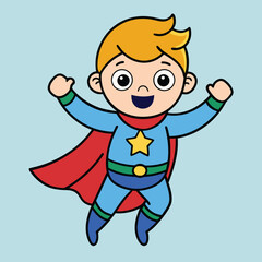 cute-doodle-style-child-superheroes-with-capes--fl.eps