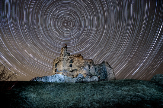 castle in the night sky