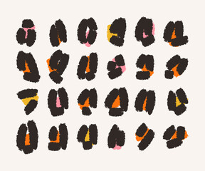Leopard spots, shapes. Set. Vector design elements