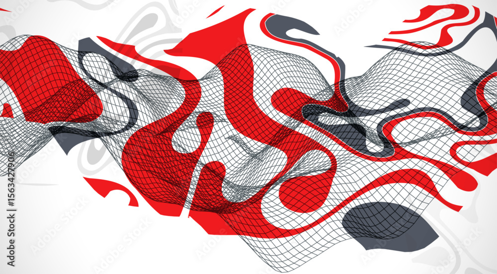 Poster the abstract wave is made in a frame style. template for science and technology presentation. vector