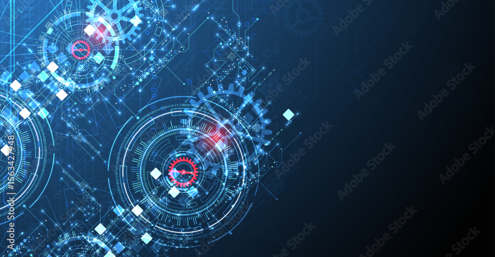 Poster abstract background. scientific and technological concept with the use of technical elements formed 
