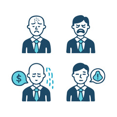 Fototapeta premium Worried and Angers Face Expressions 