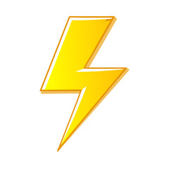 Yellow Thunder Bolt Flash Icon
