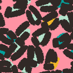 Leopard spots seamless pattern design. Vector pink background, wallpaper, wrapping paper, fabric, print