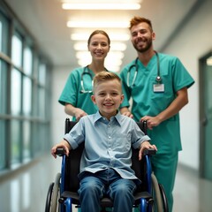 Inspiring Child in a Wheelchair Receiving Care