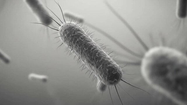 Microscopic bacteria bacilli grayscale image